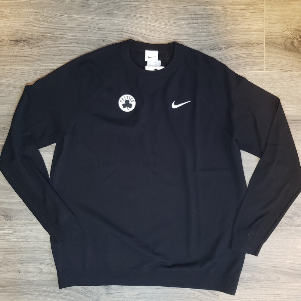 Nike Golf Boston Celtics Womens Crewneck Sweater Black DR5338-010 Size M NEW